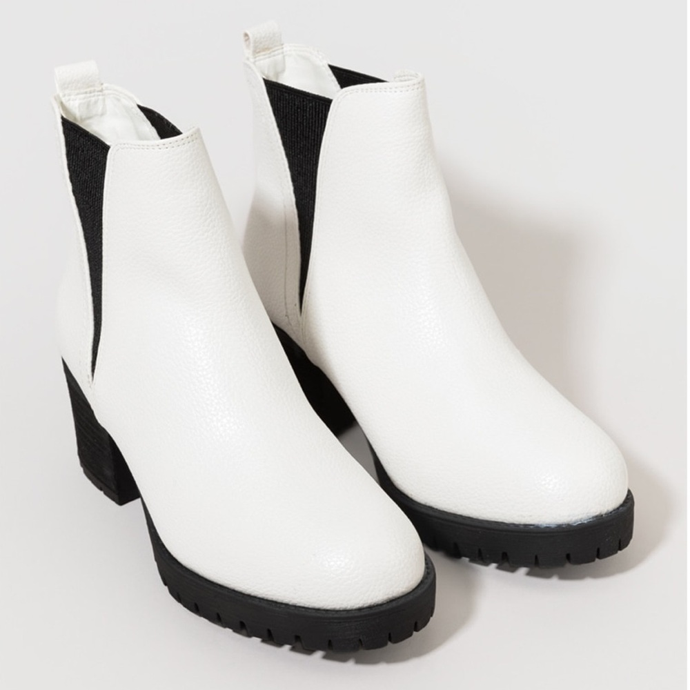 MIA White and Black Ankle Booties